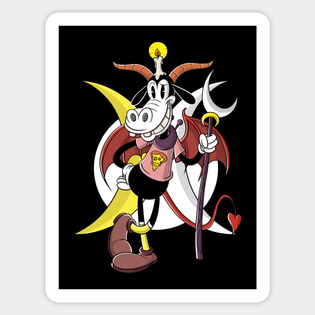 Belzebuth or Beelzebub Baal Zebub dumber Baphomet friend Sticker by Juandamurai